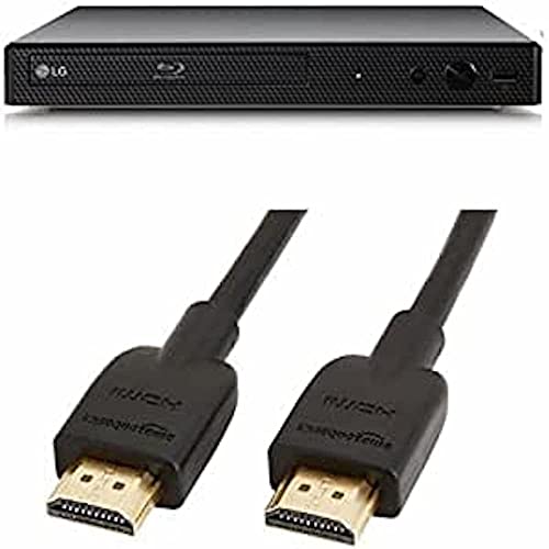 LG BP250 - Lecteur Blu-Ray (HDMI, Port USB) - Noir & Amazon Basics Câble HDMI 2.0 Haut débit Compatible Ethernet / 3D / Retour Audio, 4K Ultra HD [Nouvelles Normes] 0,9 m