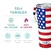 Swig Life 32oz Insulated Tumbler, Travel Coffee Tumbler with Lid, Cup Holder Friendly Travel Coffee Mug, Stainless Steel with Lid (All American)