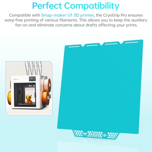 Image of BIQU CryoGrip Pro Glacier Build Plate for Snap-Maker U1 3D Printer | Low Temperature Printing, Double-Sided Spring Steel Sheet, 276X301mm, 1 Piece