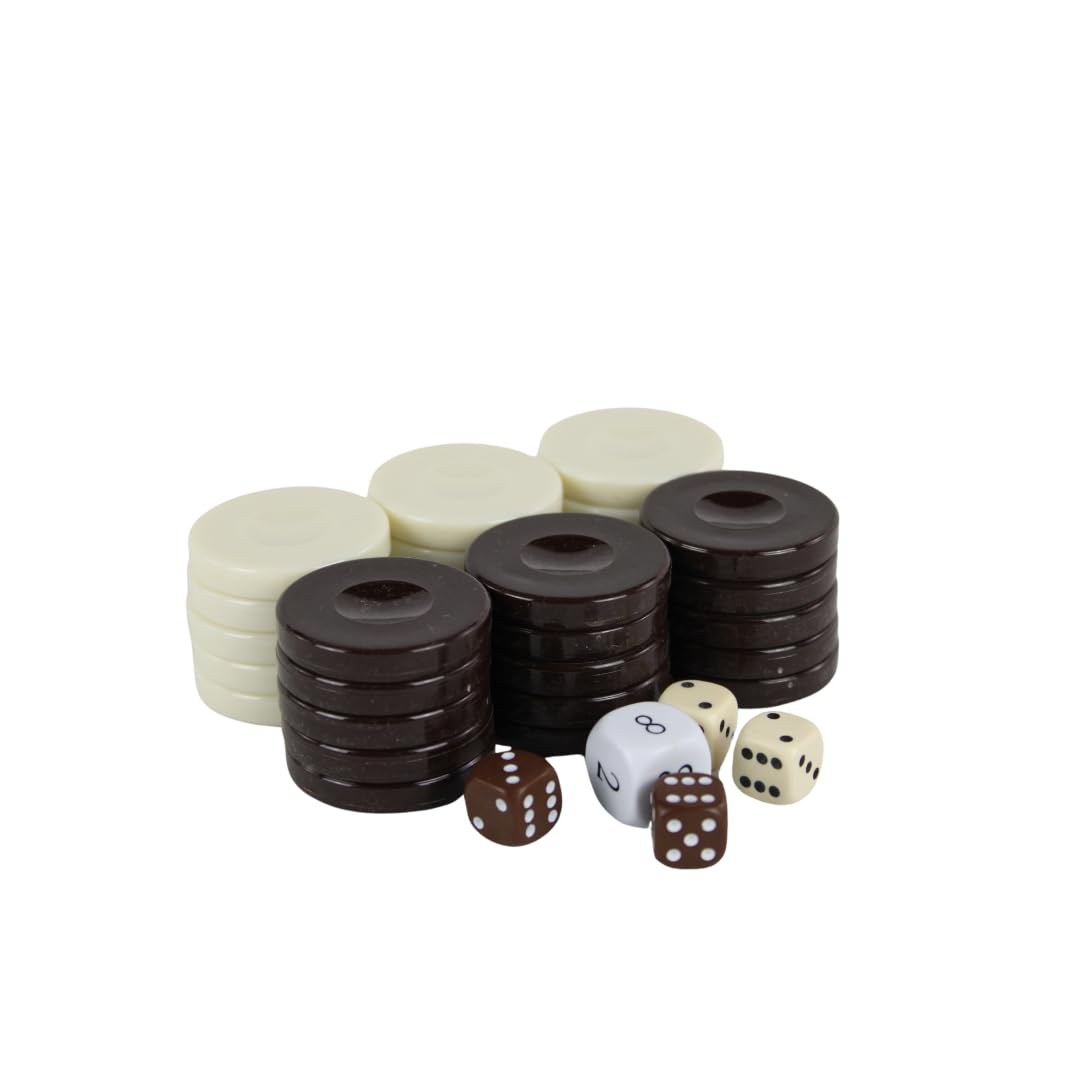 26 mm - Brown Acrylic Backgammon Pieces