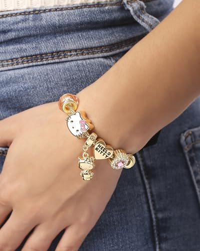 SALLY ROSE Charm Bracelets for Women, 7" Charm Bracelet with 6 Charms Featuring Hello Kitty and Friends, Official License3
