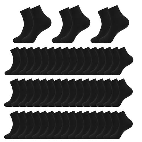 Viscose Bamboo Lightweight Sock Thin Crew Socks for Men Wholesale Bulk Solid Color Comfort Famliy Pack 48 Pairs