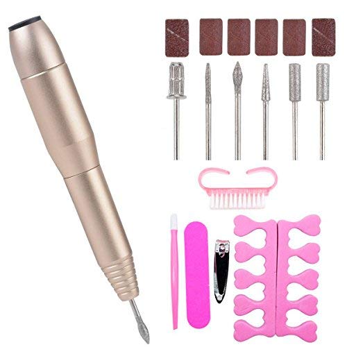 Electric Nail Drill, Kapmore 6 in 1 Nail Drill Set Professional Powerful Nail Drill Machine Electric Acrylic Nail File Manicure Pedicure Kit