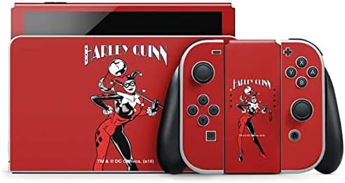 Skinit Decal Gaming Skin Compatible with Nintendo Switch OLED (2021) - Officially Licensed DC Comics Harley Quinn Classic Art Pose Design