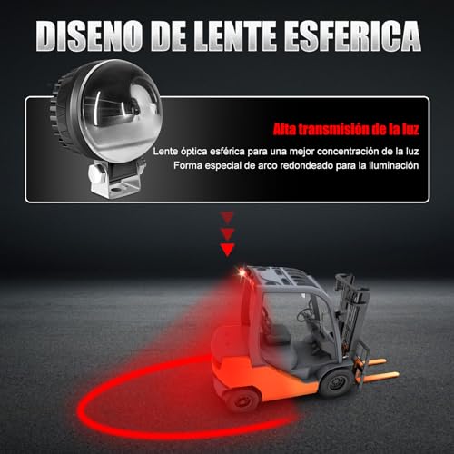 Luces de carretilla elevadora LED rojo de almacén Dinfu con luces laterales 12V 24V 48V 110V 3