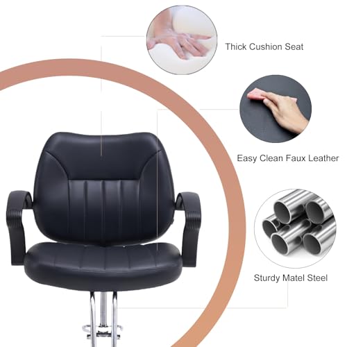 Image of Barber Chair Salon Chair for Hair Stylist with Heavy Duty Hydraulic Pump,Height Adjustment 360 Rotation Shampoo Chair for Tattoo Shampoo Beauty Salon Equipment