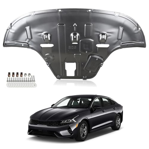 Image of Front Engine Guard Mud Flaps w /Screw Hardware Compatible with 2021 2022 2023 2024 2025 Kia K5 Engine Splash Shield Under Car Shield Cover Board