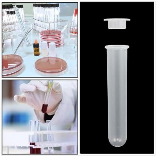 HUAZIZ 20 Pièces Tubes à centrifuger Plastiques 20ml avec Capuchon à Pression Microtube à centrifuger gradué en polypropylène Fond rond Conteneur pour Billes Échantillon Labo Transparent – vue 6