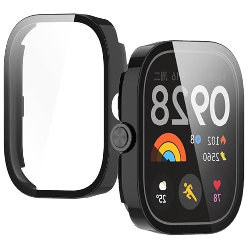 UIUIKA For Redmi Watch 5 �J�o�[ �V���I�~(Xiaomi) Redmi Watch 5 �ی�P�[�X �����K���X�t�B����&PC�t���[�� �����h�~ �Ռ��z�� �X�N���b�`�h�~ �h�o�h�� �w��h�~ �y�ʔ��^�݌v�i�u���b�N)