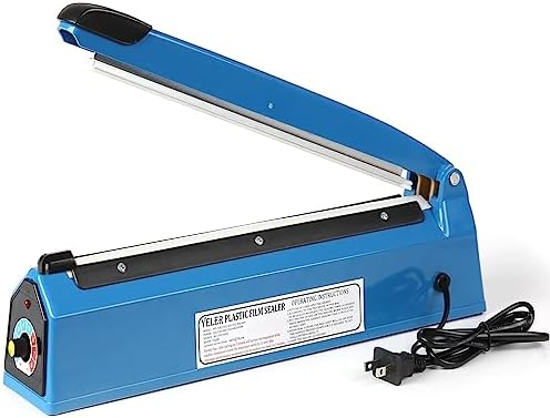 Yeler12 Inch Impulse Heat Sealer Impulse Bag Sealer, Manual Poly Bag Heat Sealer Machine for Plastic Bags PE PP Bags with Extra Replace Element Grip…
