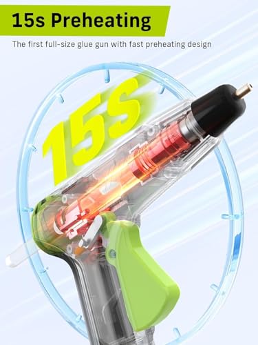 Image of Narbell 12V Full Size Hot Glue Gun Cordless with 15 Glue Sticks | 15s Preheating, Anti-Drip & Auto Shut-Off, 2Ah Rechargeable Battery, Ideal for DIY School Crafts Home Repairs & Gift
