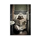 WEERSHUN Faultier auf Toilette Zeitungsposter, Kinder 