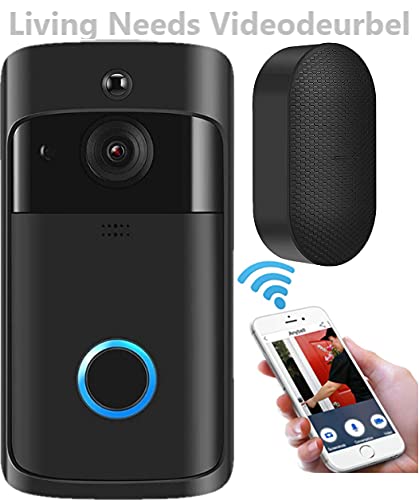 Sonnette de porte avec caméra vidéo HD Living Needs noire
