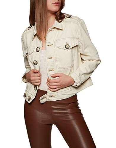 Free People Slouchy Eisenhower Denim Jacket Ivory S