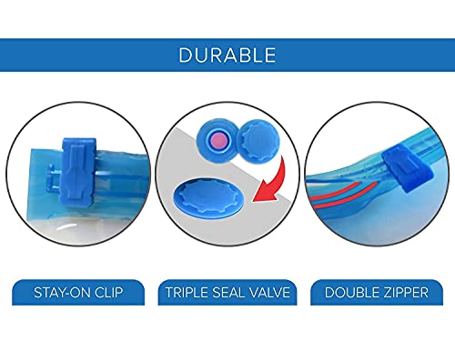 Image of Reusable Space Saver Bag, Vacuum Storage Bag, Zip lock - Quilts with Compact Hand Pump (multi color,pack of 4)