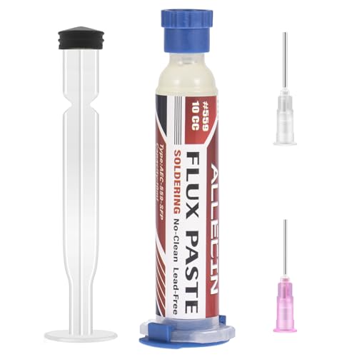 No Clean Soldering Flux 559 10CC 10mL Solder Fluxes Paste Syringe for Electronics 10 Milliliters with Needle Dispensing Tool (Pack of 1Pcs)