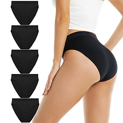 Image of Women Cotton Underwear Hi-Cut Briefs 5-Pack