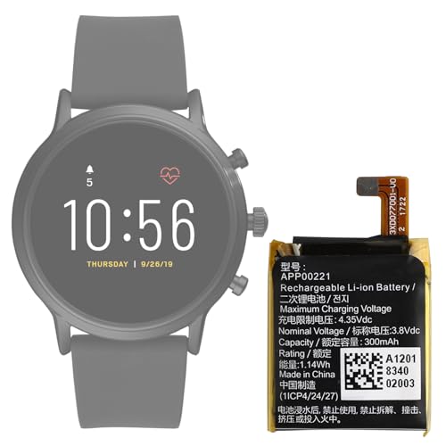 Recopilación de fossil smartwatch gen los mejores 5. 49 SwarKing HE336 APP00221 - Batería de repuesto compatible con Fossil Gen 5 Smartwatch Smartwatch
