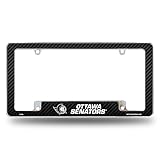 Rico Industries NHL Ottawa Senators Black 12" x 6" Chrome All Over Automotive License Plate Frame for Car/Truck/SUV