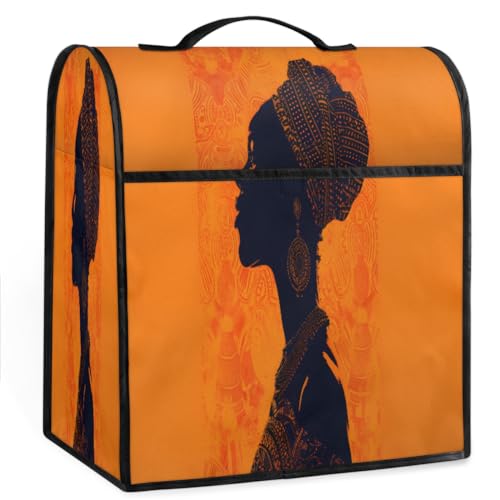 Coffee Maker Cover Africa Woman Ethnic Kitchen Appliance Covers Small Appliance Covers Blender Cover Juicer Cover Dust Covers for Kitchen Appliances with Top Handle and Pockets,Washable,B598