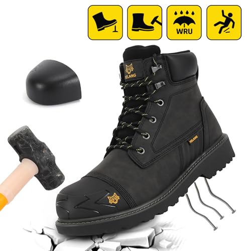 Yelang Men's Steel Toe Safety Work Boot Slip Resistant Puncture Utility Shoes 6 Inch For Industrial Construction Outdoor botas de trabajo para hombre4