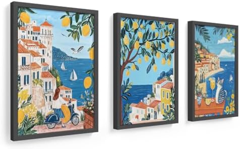 Kit 3 quadros 18x24 cm, tropical gato limão mulher c/vidro (Branc...