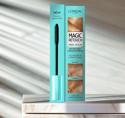 Loreal Grey Hair Cover Up Concealer Blonde, Instant Grey Coverage Root Touch Up, Hair Mascara to Cover Grey Hair Between Coloring - with Easy To Apply Precision Brush Kit - 2 Pack Plus Cheeroo Magnet - Image 5