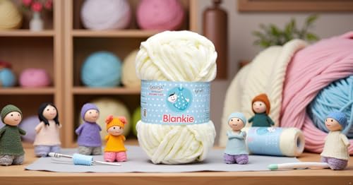 Image of GANGA Knitting Yarn Thick Chunky Wool, Blankie Off White 200 GMS Best Used with Knitting Needles-E Art-ADHE