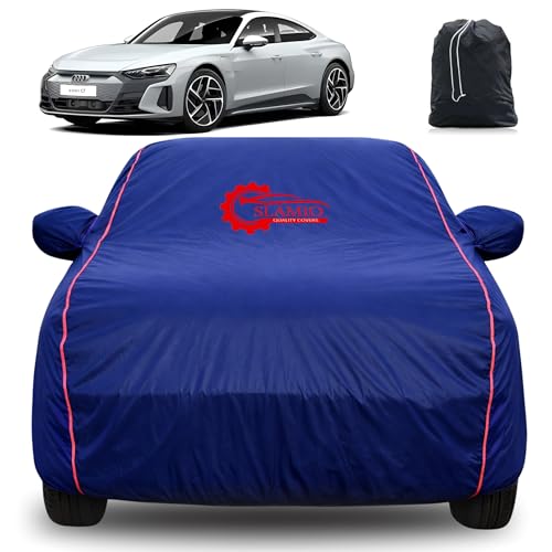 Image of 100% Waterproof Car Cover for Audi e-tron GT | All-Weather, Dustproof & UV Protection | Heavy-Duty 3-Layer Fabric | Custom Fit with Mirror & Antenna Pocket | Navy Blue