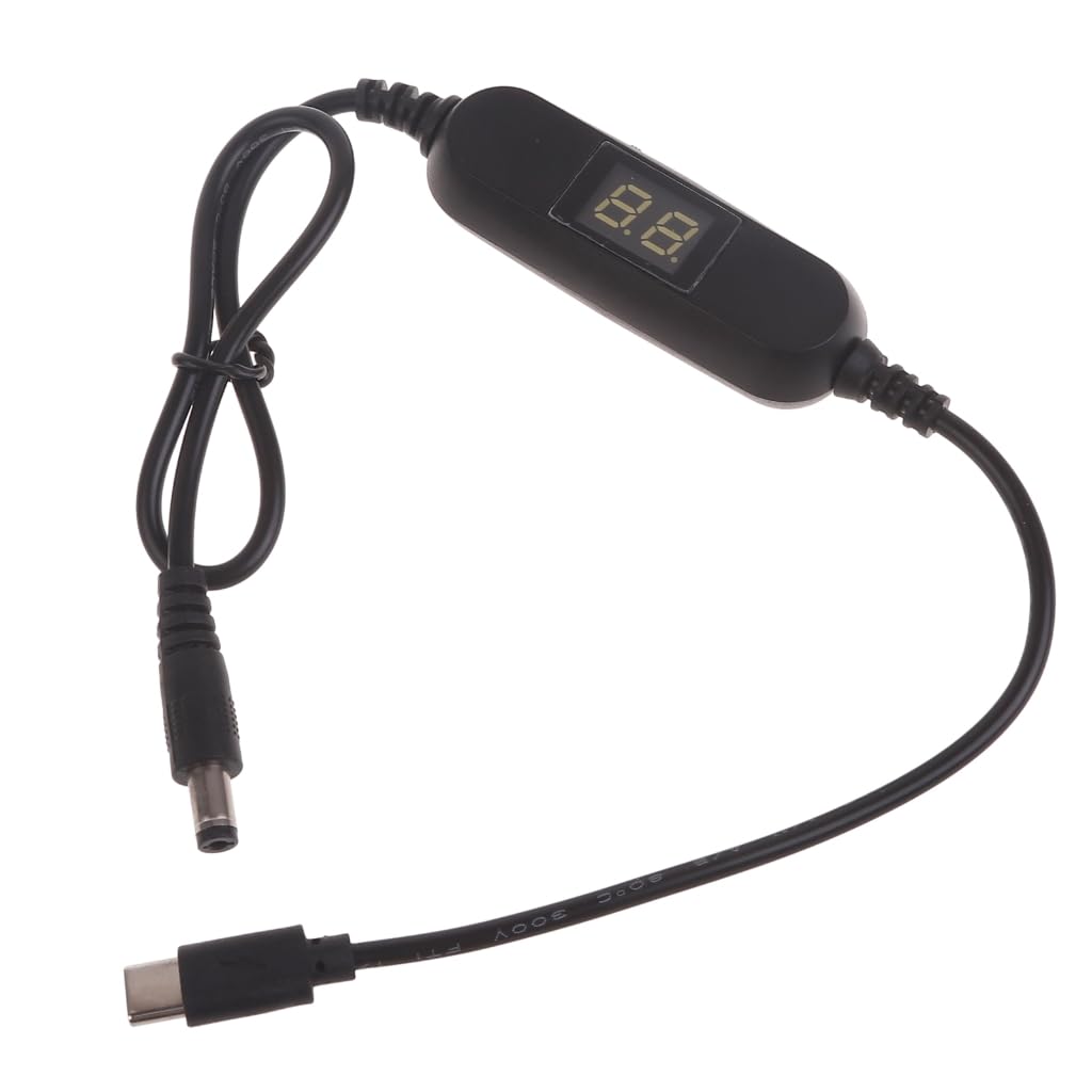 Elnwnnkc 50cm USB C to 1.5V 3V 4.5V 6V 9V 12V Adjust Voltages Dislpay Cable LR03AAA LR6AA Battery Eliminators for Toy Game