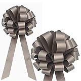 Light Brown Ribbon Pull Bows - 8' Wide, Set of 6, Halloween, Fall Decor, Thanksgiving, Autumn,...