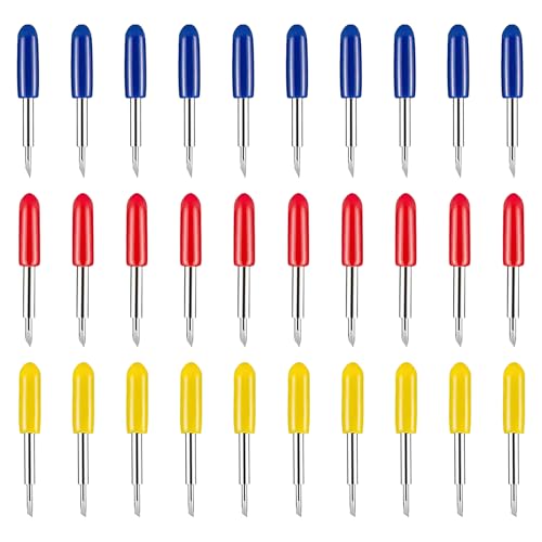 Replacement Blades for Cricut Machine, Compatible with Cricut Maker, Explore Air 2, Expression, 30°, 45°, 60° Blades for Vinyl Cutting Machines (30 PCS)