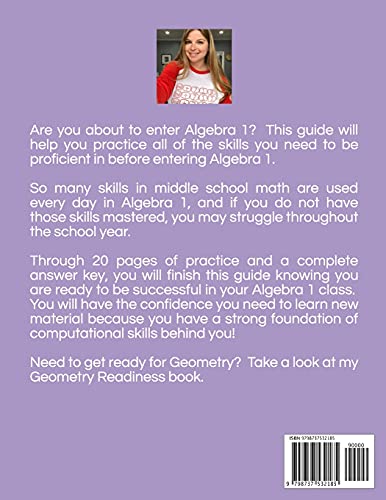 Algebra 1 Readiness: Getting Ready for Algebra 1: 20 Skills and Topics to Make Any Student Ready for Algebra 1 (Math Readiness Manuals) - Image 2