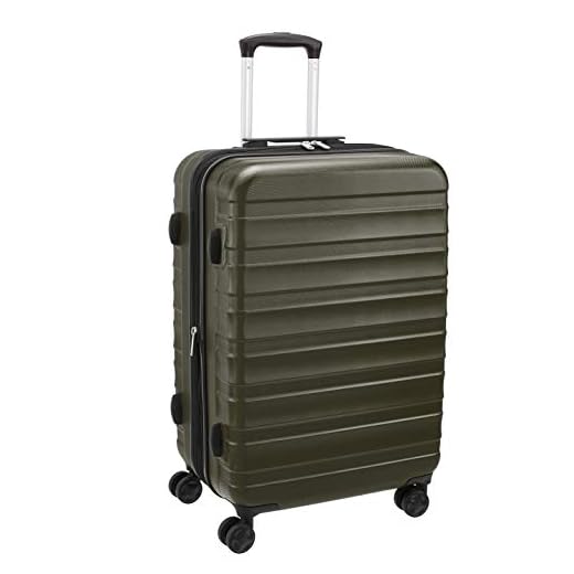 Amazon Basics - Trolley rigido e robusto, alta qualità, 56 cm, Verde