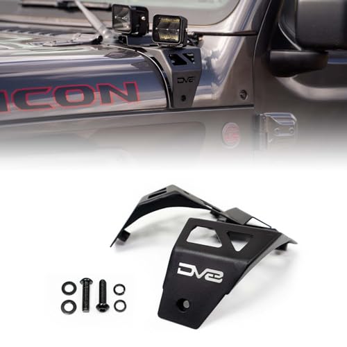 DV8 Offroad A-Pillar Light Mount Compatible with Jeep Wrangler JL (2018-2026) and Gladiator JT (2020-2026) - Dual Pod LED Mounting Brackets Low-Profile Cowl Light Mount Heavy Duty 3mm Steel
