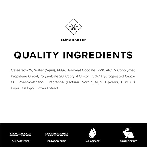 Image of Blind Barber 151 Proof Deluxe Hair Pomade for Men - Water Based Pomade with Hops & Tonka Bean - Heavy Hold & High Shine Finish - Free of Parabens and Sulfates (2.5 oz)