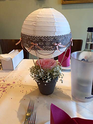 Lampenschirm Rund Weiß Papier Laterne Classic Bamboo Style Gerippter Lampenschirm Deko für Party Garten Hochzeit Dekoration (20 cm, 8)