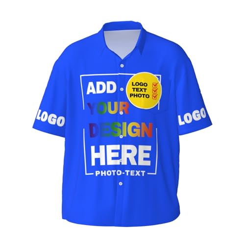 Custom Button Down t Shirt Add Your Design Here Casual Personalized Button up t Shirt3