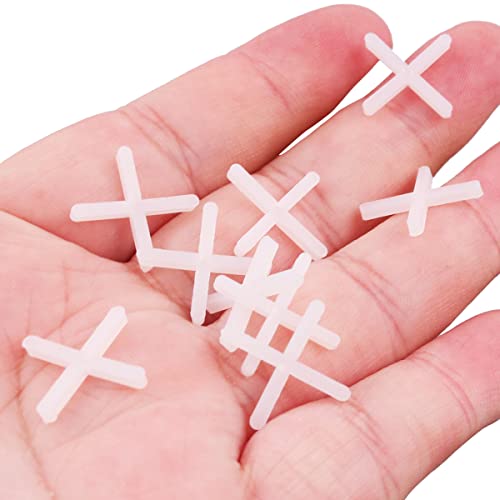 Packung mit 2500 NUZAMAS Fliesenabstandshaltern 2,0mm Plattenabstandshalter aus Kunststoff in Kreuzform, für die genaue Positionierung von Fliesen, DIY-Pflasterfliesen, Gartenplatten, Wandfliesen