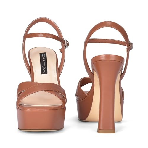 Image of Platform Heels for Women Chunky High Heel Sandals with Ankle Strap, Open Toe Dress Shoes for Work Party Evening Wedding