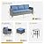ovios 6 Pieces Patio Furniture Set, Outdoor Wicker Sofa Couch with Swivel Rocking Chairs and Comfy Cushions, High Back Rattan Conversation Set, Denim Blue