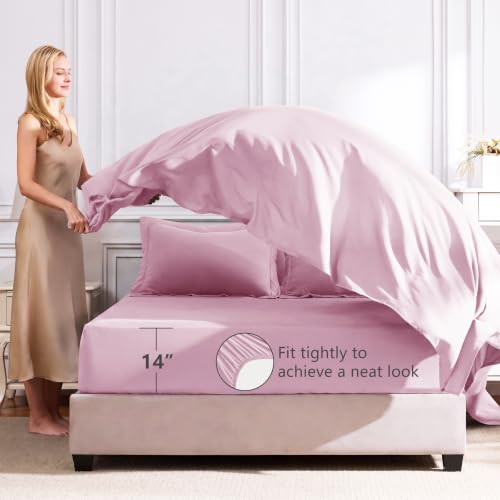 Image of CozyLux Full Size Comforter Sets Light Pink - 7 Pieces Bed in a Bag Full, Luxury Soft Bed Set for All Seasons, Bedding Set with Down Alternative Comforter, Sheets, Pillowcases & Shams