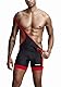 AIEOE Herren Singlet Wrestling Athletic Supporters Slim Fit Sport Bodysuit Einteilige Ärmellose Ringertrikot Gewichtheben Jumpsuit - XL