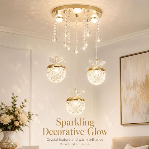 Suspension en cristal de luxe avec lustre LED moderne ajustable - 3