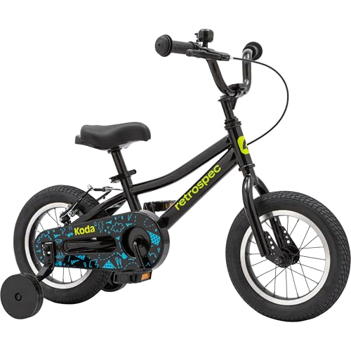 Image of Retrospec Koda Plus Kids Bike for Boys & Girls Ages 2-3 Years - 12 inch Children's Bicycle, Adjustable Seat & Handlebars, Removable Training Wheels, Front Hand Brakes, Rear Coaster Brake & Safety Bell