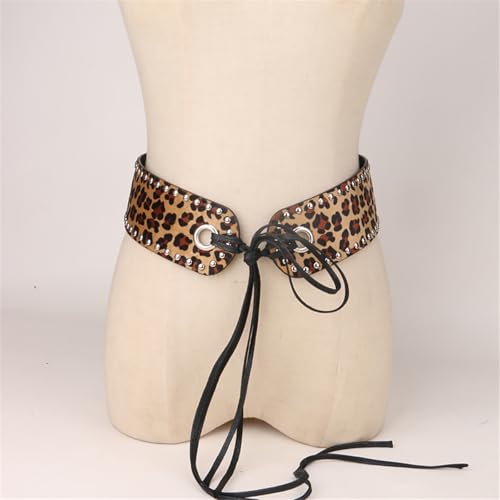 Popular Belt For Women Lace Up PU Leather Belt Punk Rivet Studded Waistband For Dress Sweater Cool Girl Waist Decoration3