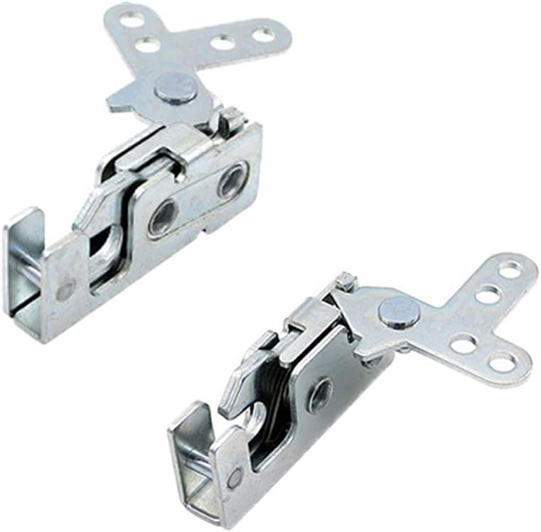 TopHomer 2pcs Heavy Duty Equipment Push to Close Rotary Latch Metal Concealed Mini Rotary Latch with Impact Closing Lock, DK618-8-Z Left + Right