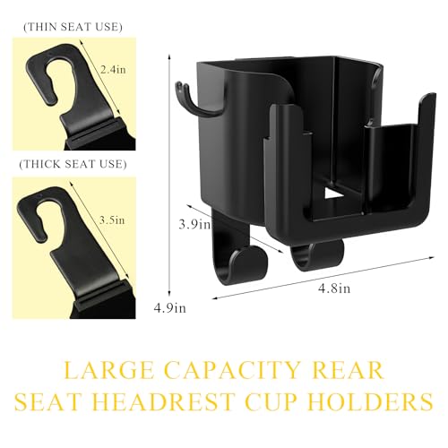 Portavasos para reposacabezas universal 3 en 1 color negro miniatura 2