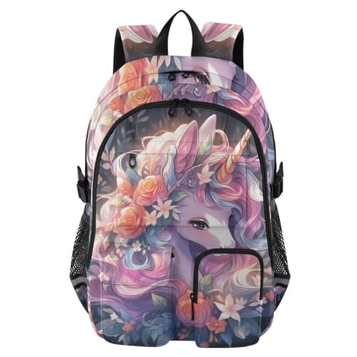 Mochila para laptop y viaje juvenil estilo unicornios universitarios