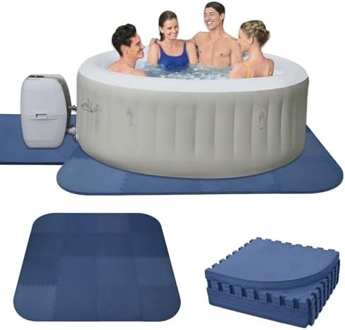 1/2″ Extra Thick Hot Tub Mat & Pad for Inflatable Tubs – 85 Inch Non-Slip EVA Foam Padding, Spa Foundation for Outdoor Hot Tubs, Pool, Gym & Camping Mat (Easy Clean)